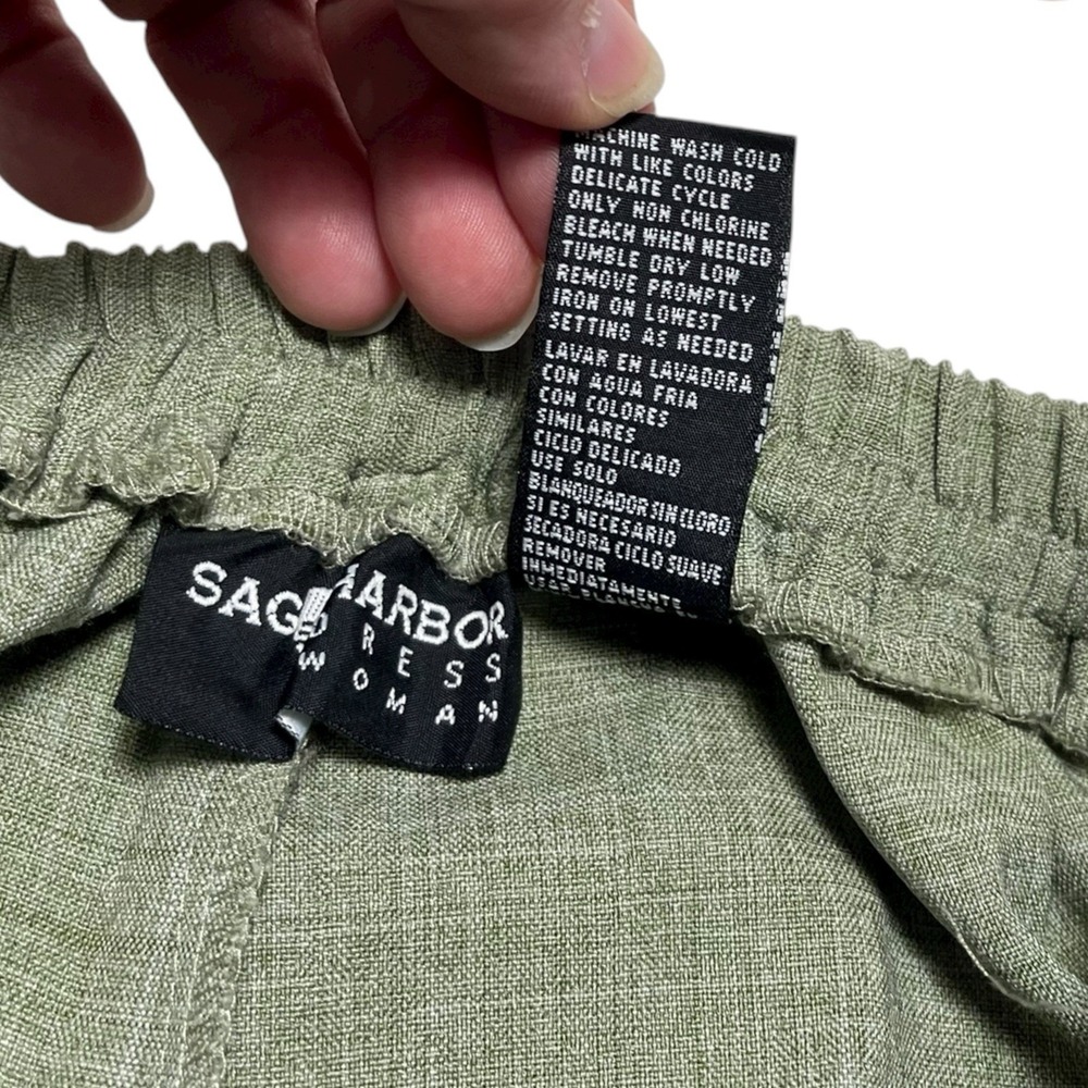 Sag Harbor 14W Green Pant Suit Short Sleeve Blazer Trousers Vintage Officecore - Picture 16 of 16